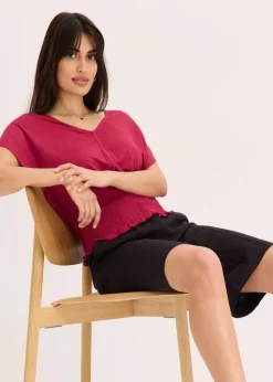 Hot Shirt mit Smock-Saum Damen Shirts & Tops|Nachhaltigere Materialien