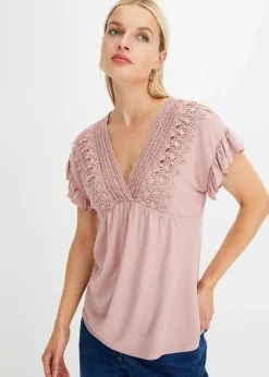 Damen bonprix Shirts & Tops|Shirt mit Spitze