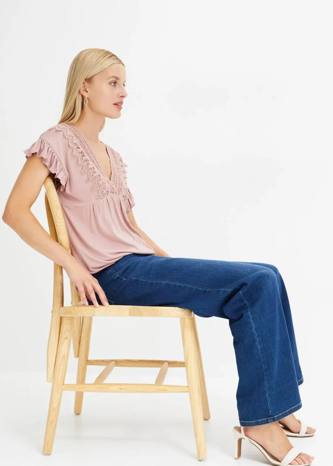 Damen bonprix Shirts & Tops|Shirt mit Spitze