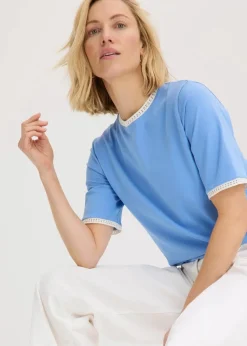 Clearance Shirt mit Spitzenborte Damen Shirts & Tops