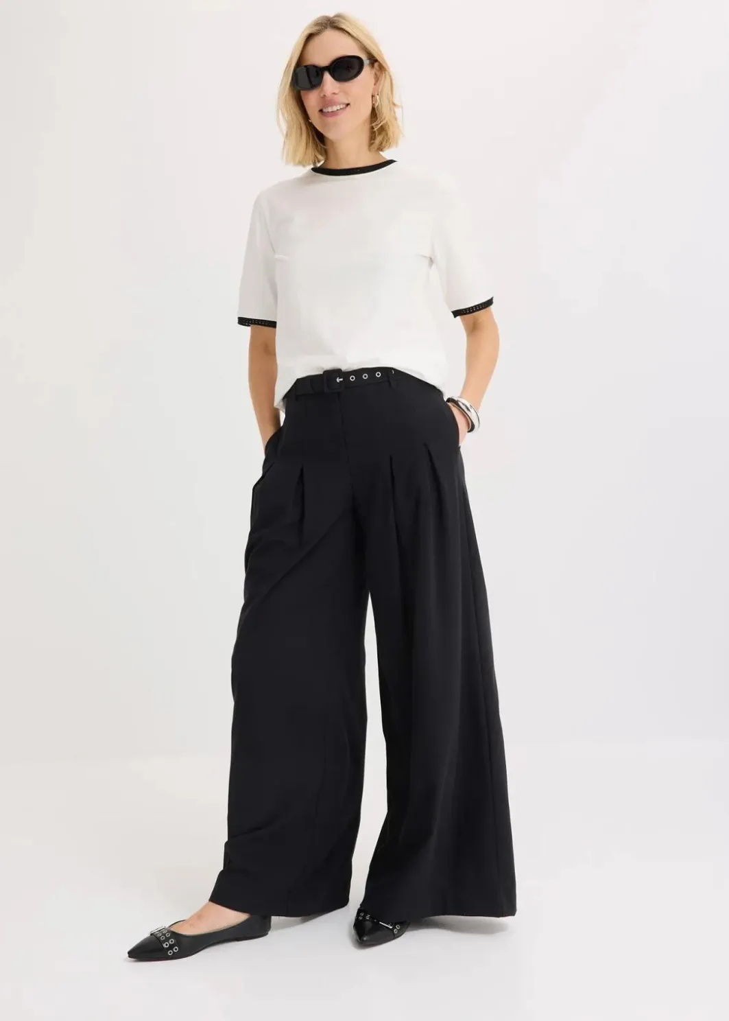 Damen bonprix Shirts & Tops|Shirt mit Spitzenborte