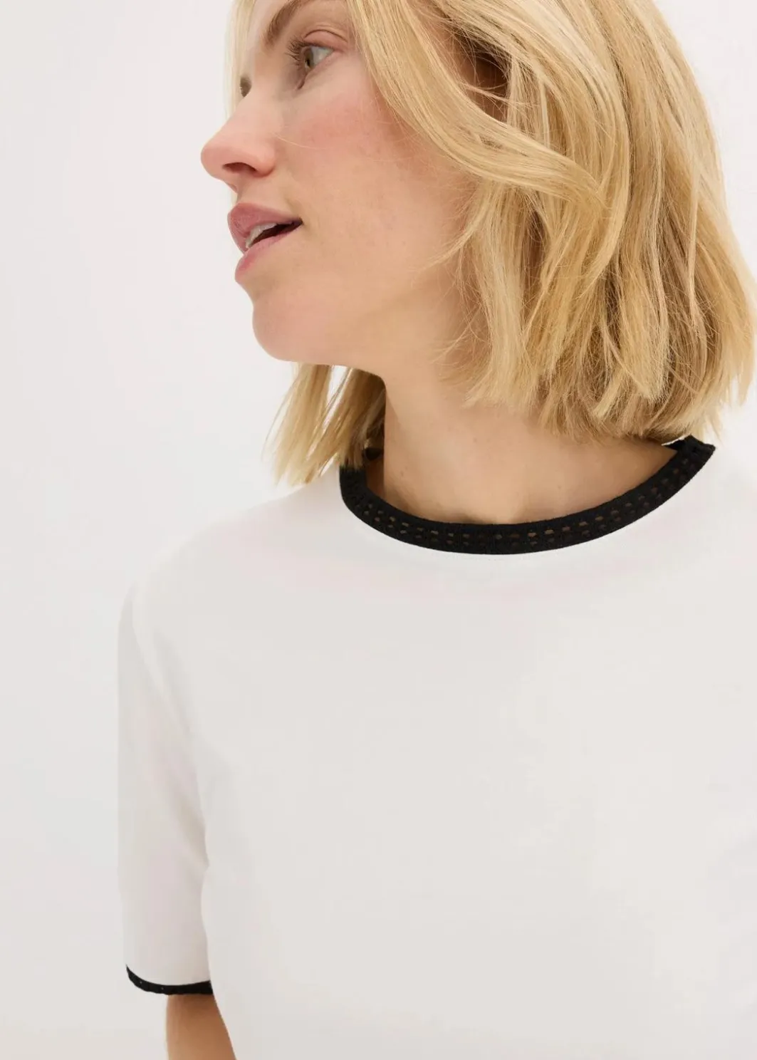 Damen bonprix Shirts & Tops|Shirt mit Spitzenborte