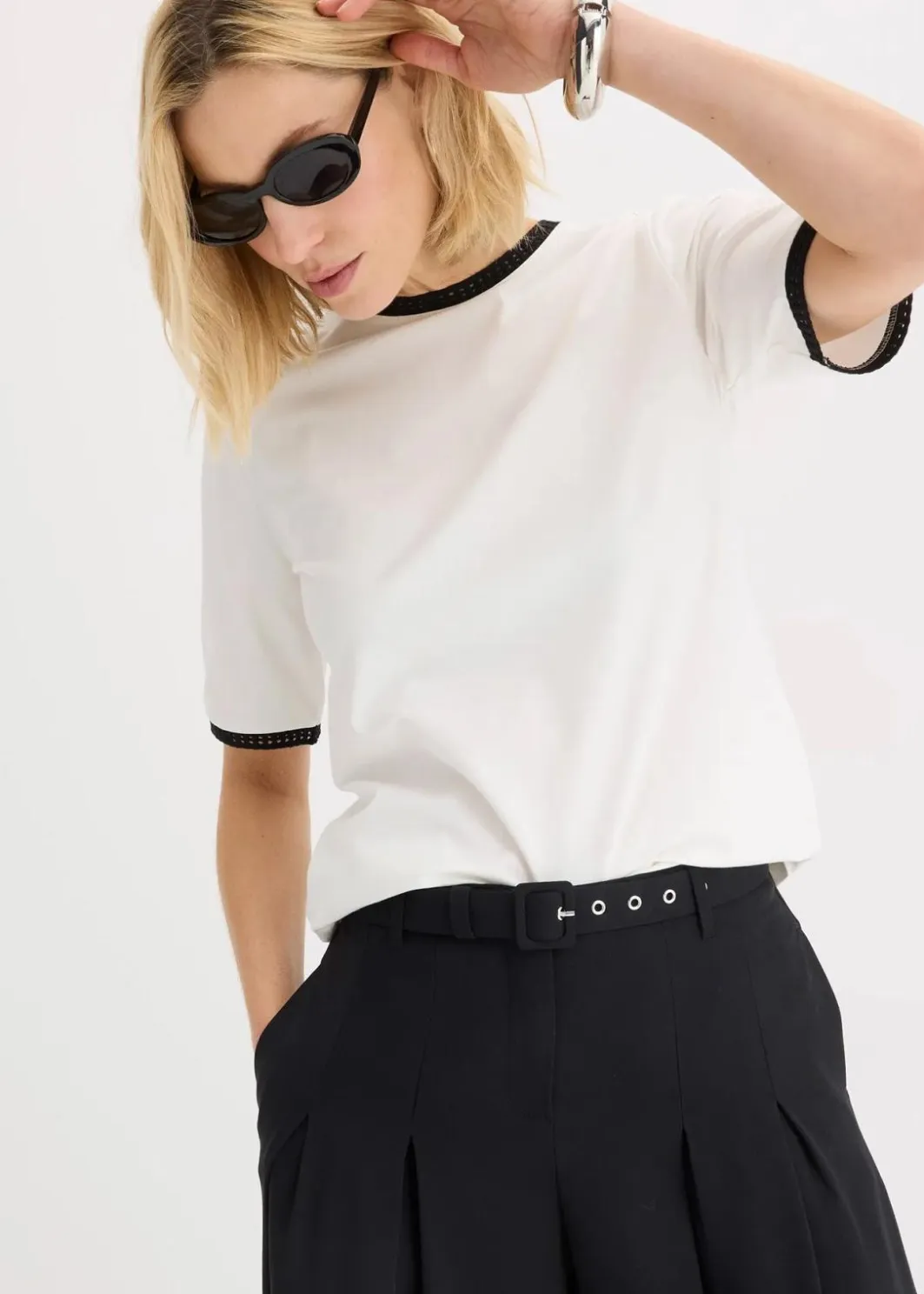 Damen bonprix Shirts & Tops|Shirt mit Spitzenborte