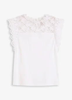 Damen bonprix Shirts & Tops|Shirt mit Spitzeneinsatz
