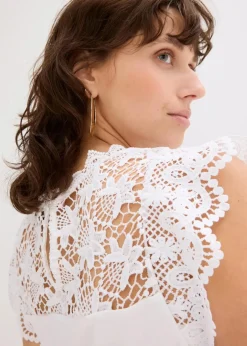 Damen bonprix Shirts & Tops|Shirt mit Spitzeneinsatz