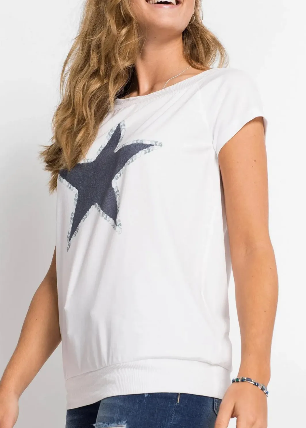 Damen bonprix Shirts & Tops|Shirt mit Sternenprint