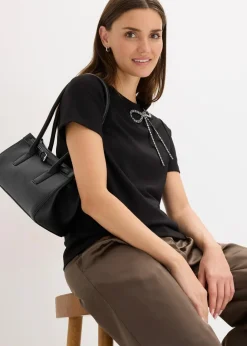 Sale Shirt mit Strass-Applikation Damen Shirts & Tops|Nachhaltigere Materialien