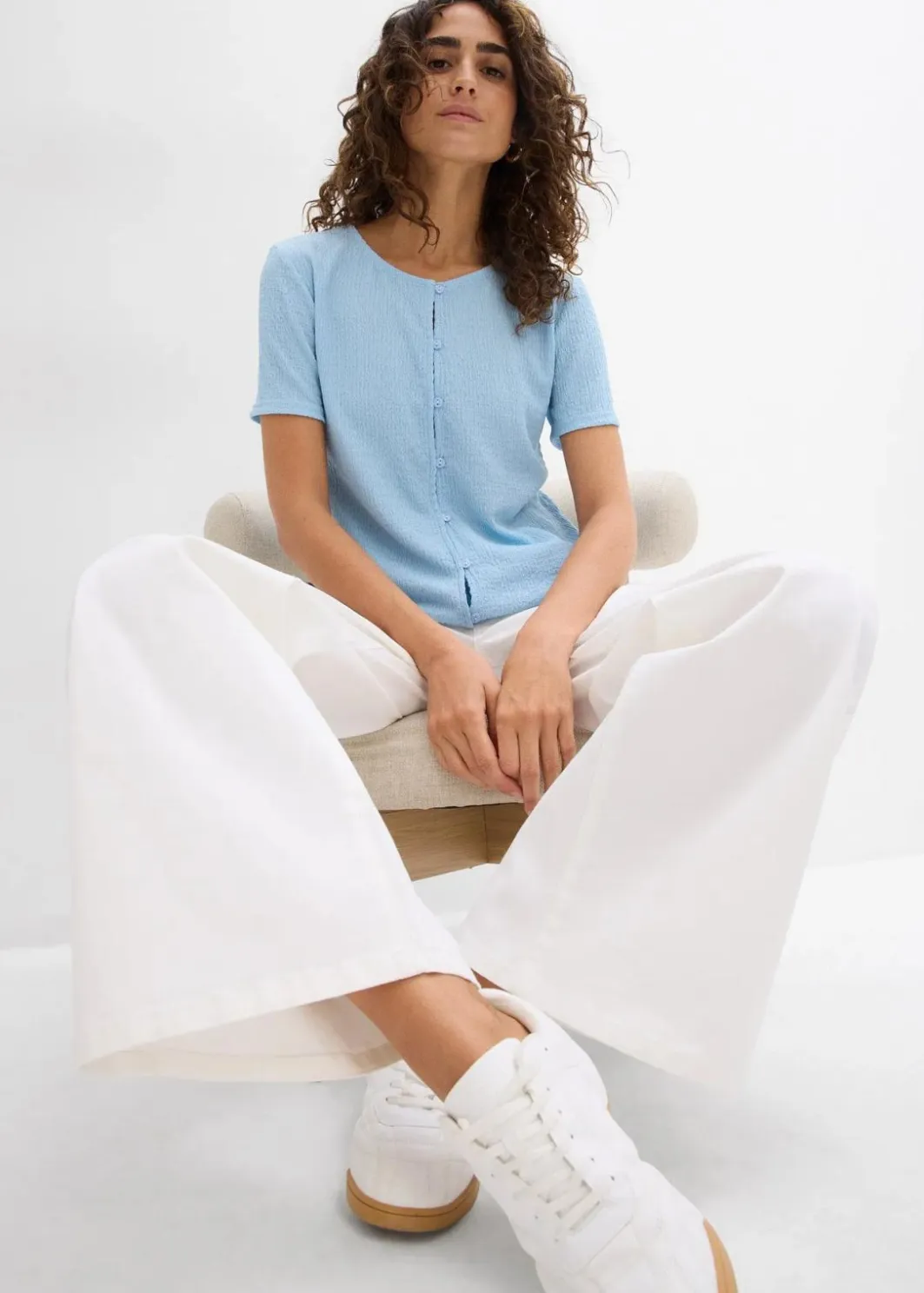 Outlet Shirt mit Struktur und Knopfleiste Damen Shirts & Tops