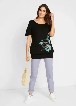Outlet Shirt mit U-Boot Ausschnitt, Halbarm Damen Shirts & Tops|Nachhaltigere Materialien