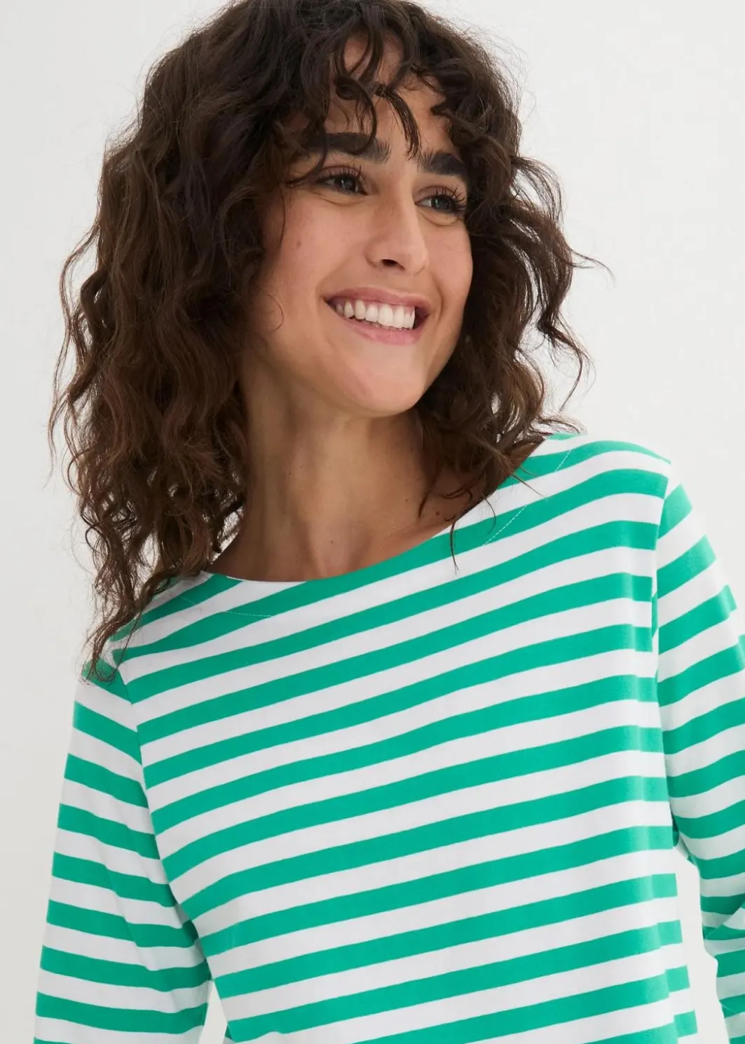 Damen bonprix Shirts & Tops|Basics|Shirt mit U-Boot-Ausschnitt