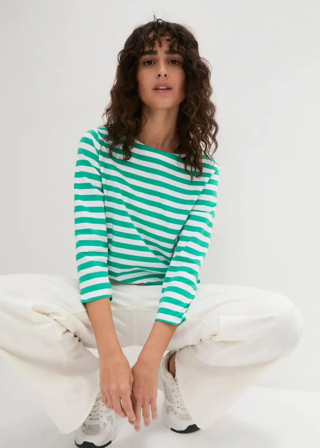 Damen bonprix Shirts & Tops|Basics|Shirt mit U-Boot-Ausschnitt