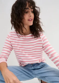 Damen bonprix Shirts & Tops|Basics|Shirt mit U-Boot-Ausschnitt
