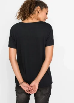 Damen bonprix Shirts & Tops|Basics|Shirt mit V-Ausschnitt