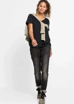 Damen bonprix Shirts & Tops|Basics|Shirt mit V-Ausschnitt