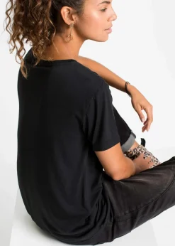 Damen bonprix Shirts & Tops|Basics|Shirt mit V-Ausschnitt