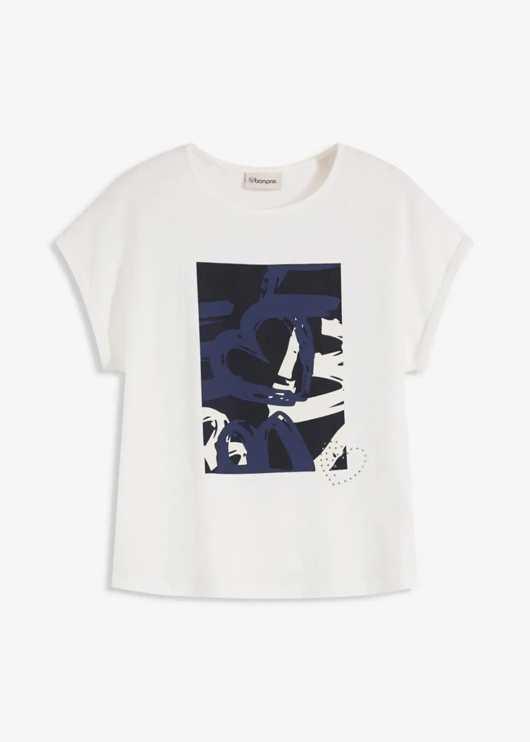 Damen bonprix Shirts & Tops|Shirt mit Viskose und Glitzersteinen