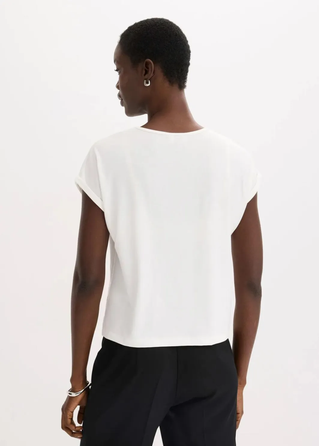 Damen bonprix Shirts & Tops|Shirt mit Viskose und Glitzersteinen