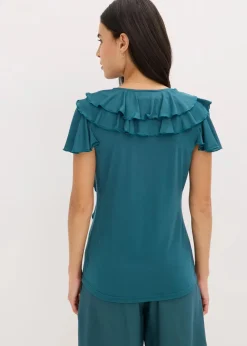 Shirt mit Volants aus softem Modal-Mix Damen Shirts & Tops