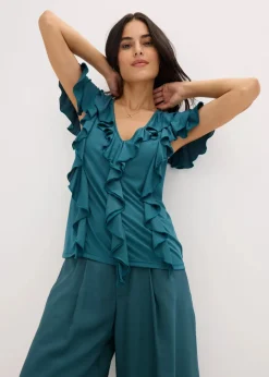 Shirt mit Volants aus softem Modal-Mix Damen Shirts & Tops