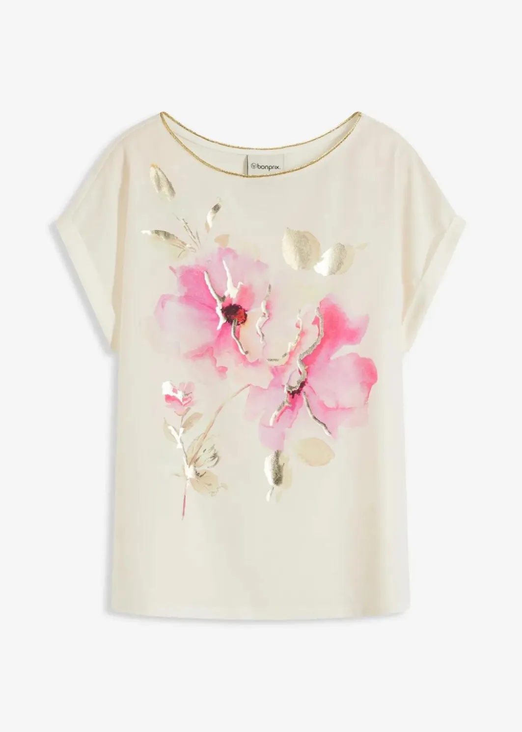 Damen bonprix Shirts & Tops|Shirt mit Webeinsatz