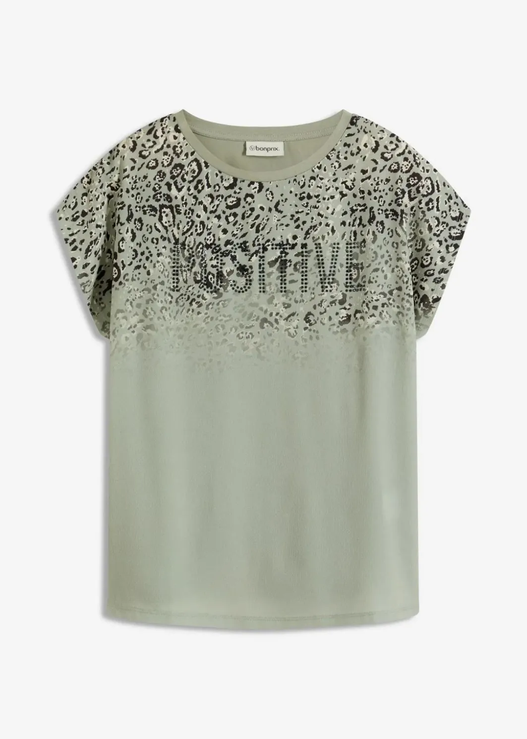 Sale Shirt mit Webeinsatz und Glitzersteinchen Damen Shirts & Tops