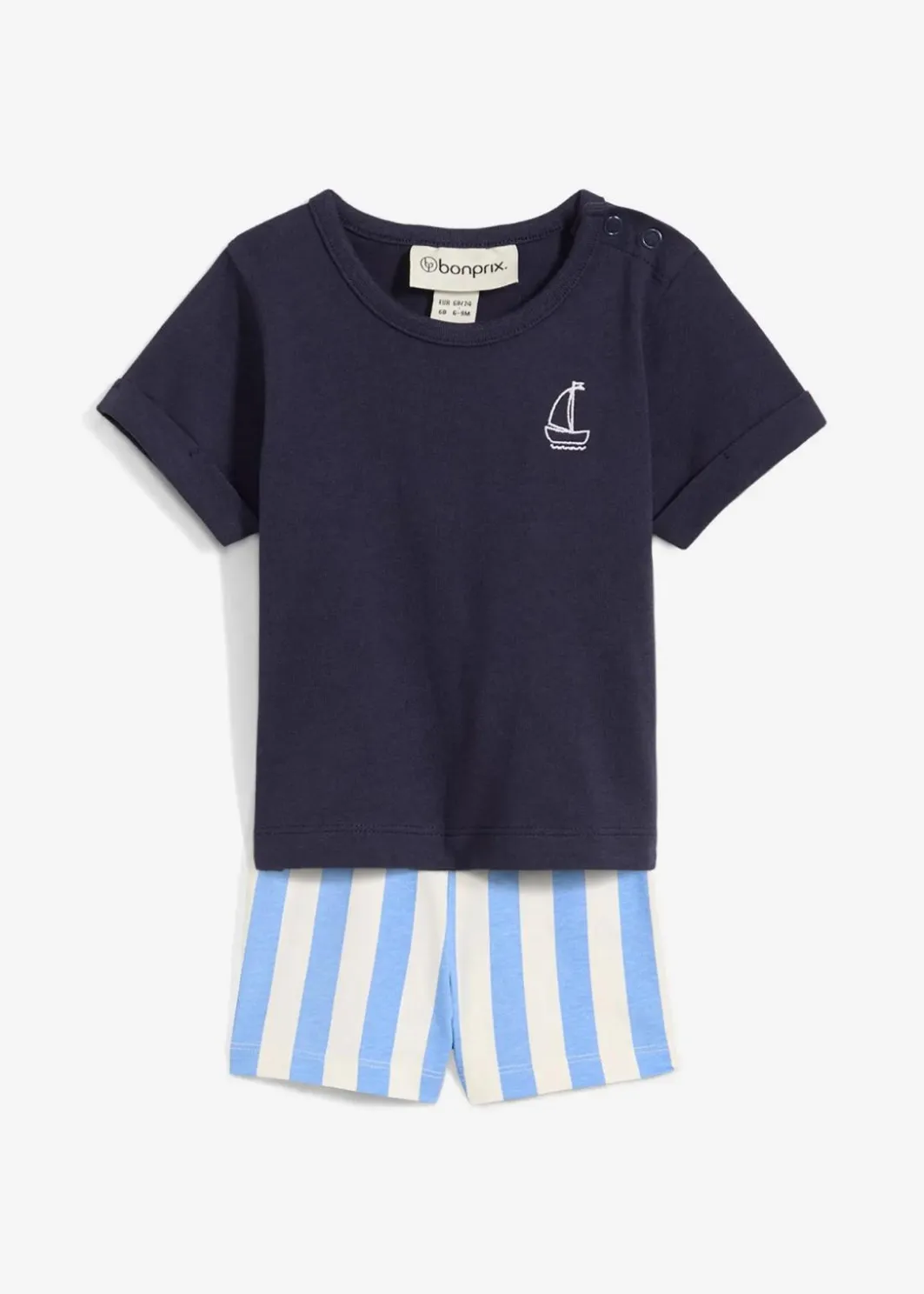 Kinder bonprix Hosen & Leggings|Shirts & Pullover|Shirt und kurze Hose aus reiner Bio-Baumwolle (2-tlg.Set)