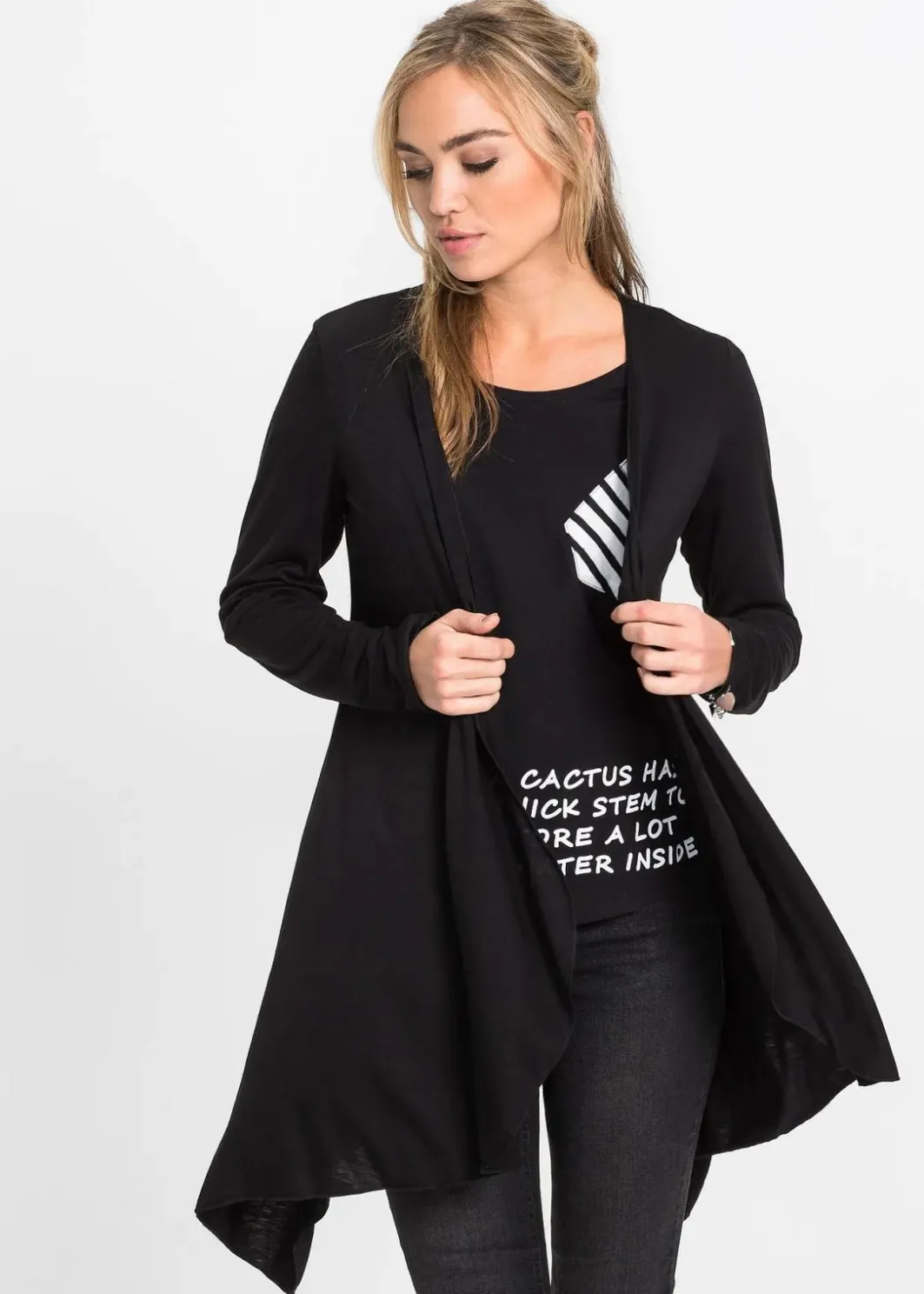 Damen bonprix Shirts & Tops|Shirtjacke aus softem Viskose-Mix
