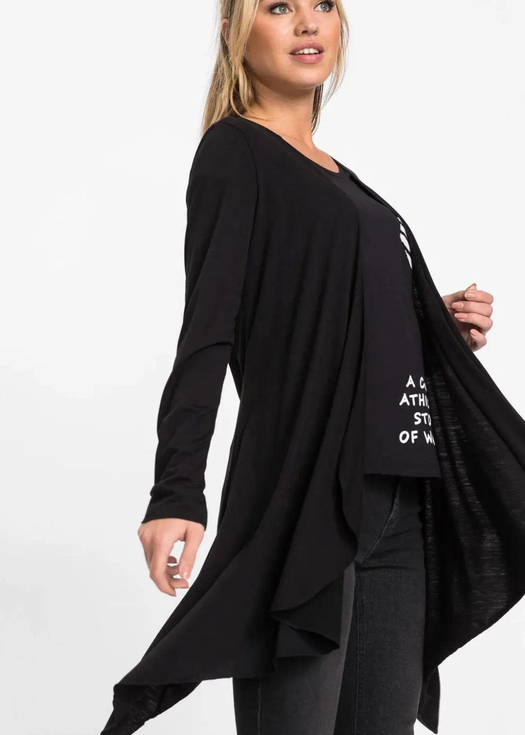 Damen bonprix Shirts & Tops|Shirtjacke aus softem Viskose-Mix