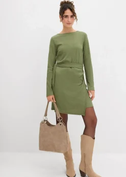 New Shirtkleid aus Barcrêpe Damen Bekleidung·Pullover & Strickjacken|Kleider