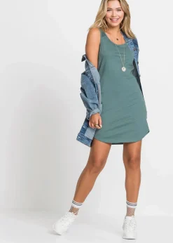 Damen bonprix Bekleidung·Pullover & Strickjacken|Kleider|Shirtkleid aus Baumwolle mit Spitze