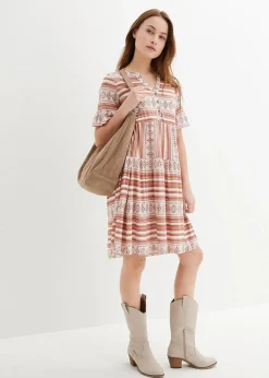 Sale Shirtkleid aus fließendem Viskose-Mix Damen Kleider|Bekleidung·Pullover & Strickjacken