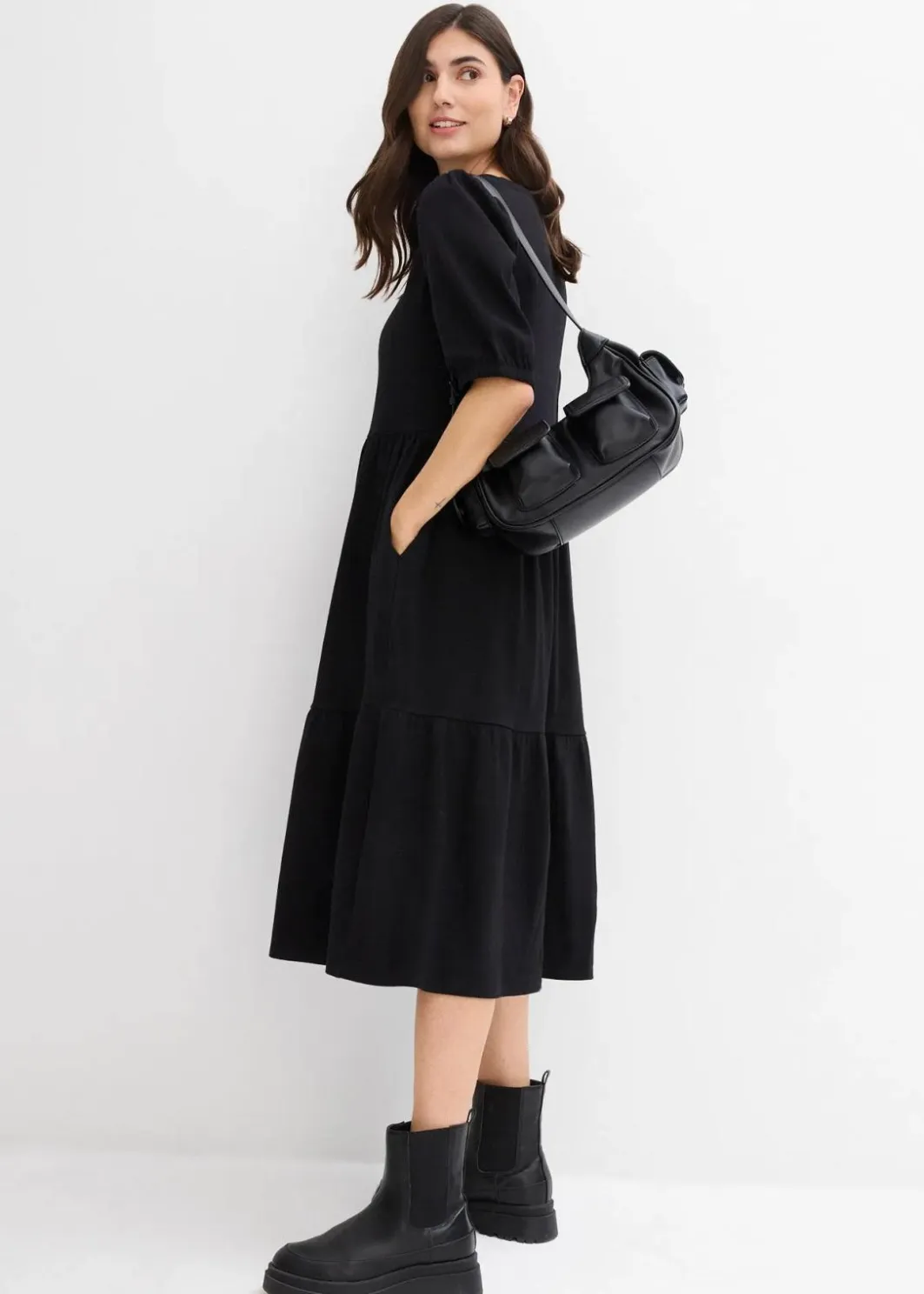 Damen bonprix Bekleidung·Pullover & Strickjacken|Kleider|Shirtkleid aus reiner Baumwolle
