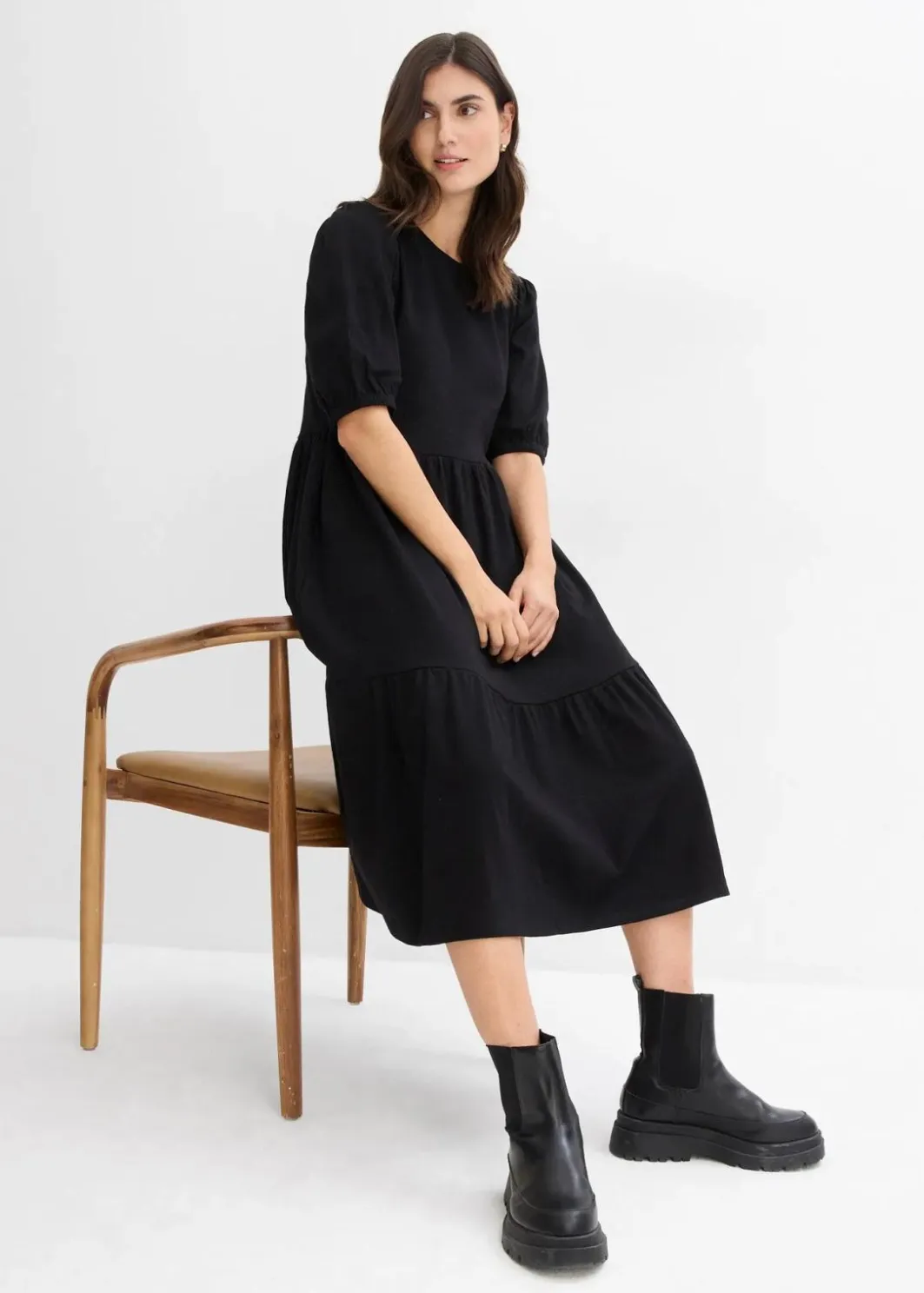 Damen bonprix Bekleidung·Pullover & Strickjacken|Kleider|Shirtkleid aus reiner Baumwolle