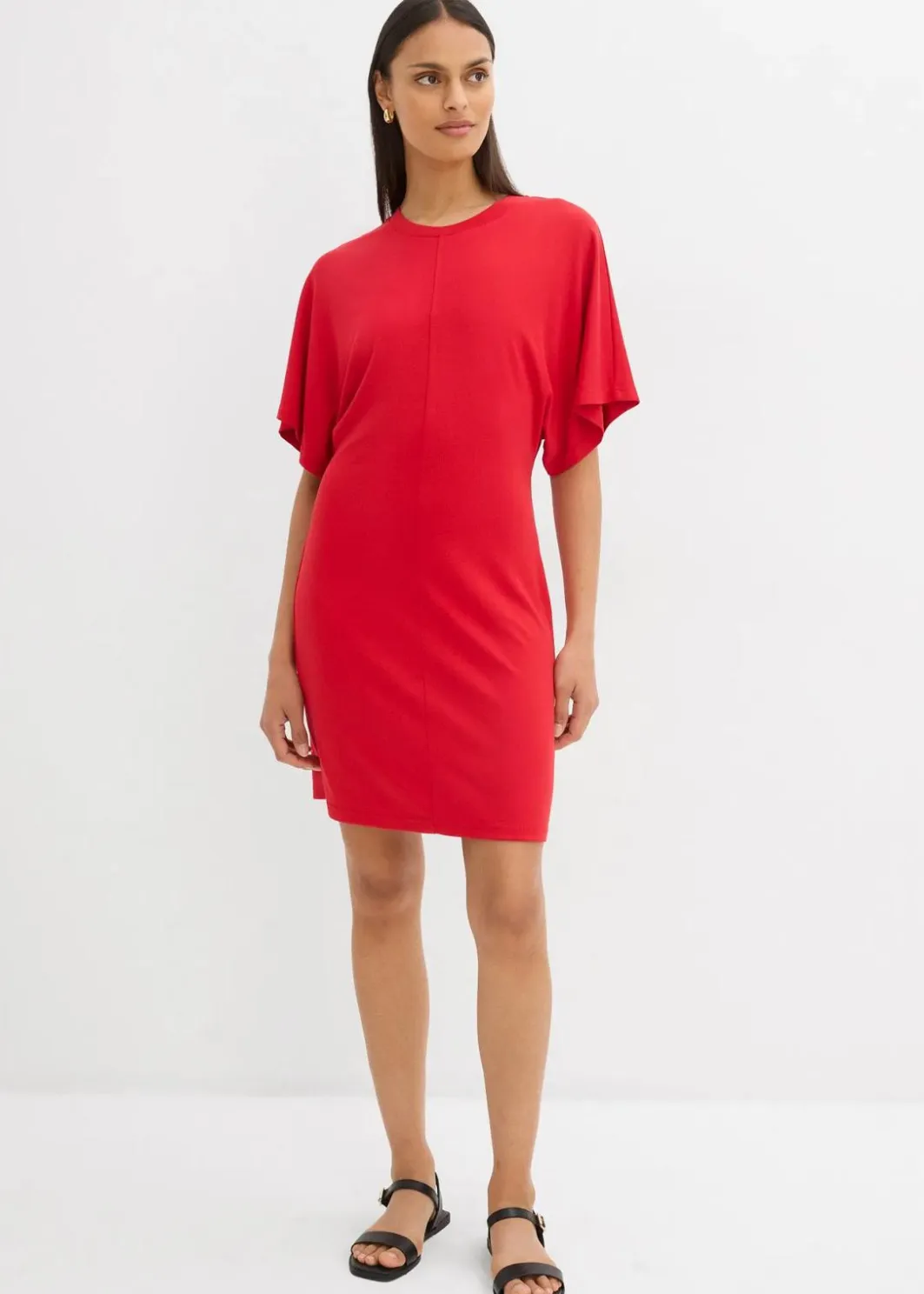 Damen bonprix Kleider|Shirtkleid aus softem Punto di Roma
