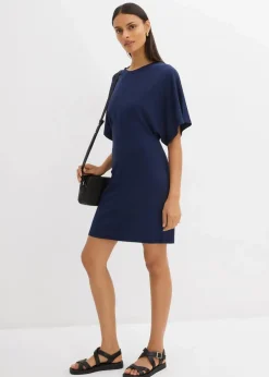 Outlet Shirtkleid aus softem Punto di Roma Damen Kleider