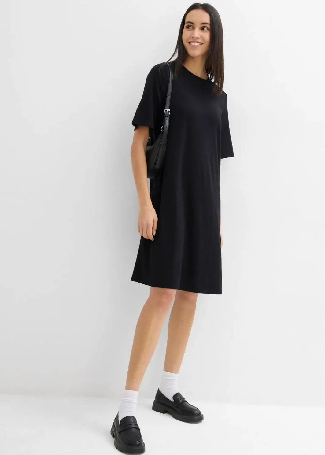 Shirtkleid in A-Linie aus Viskose-Mix Damen Kleider