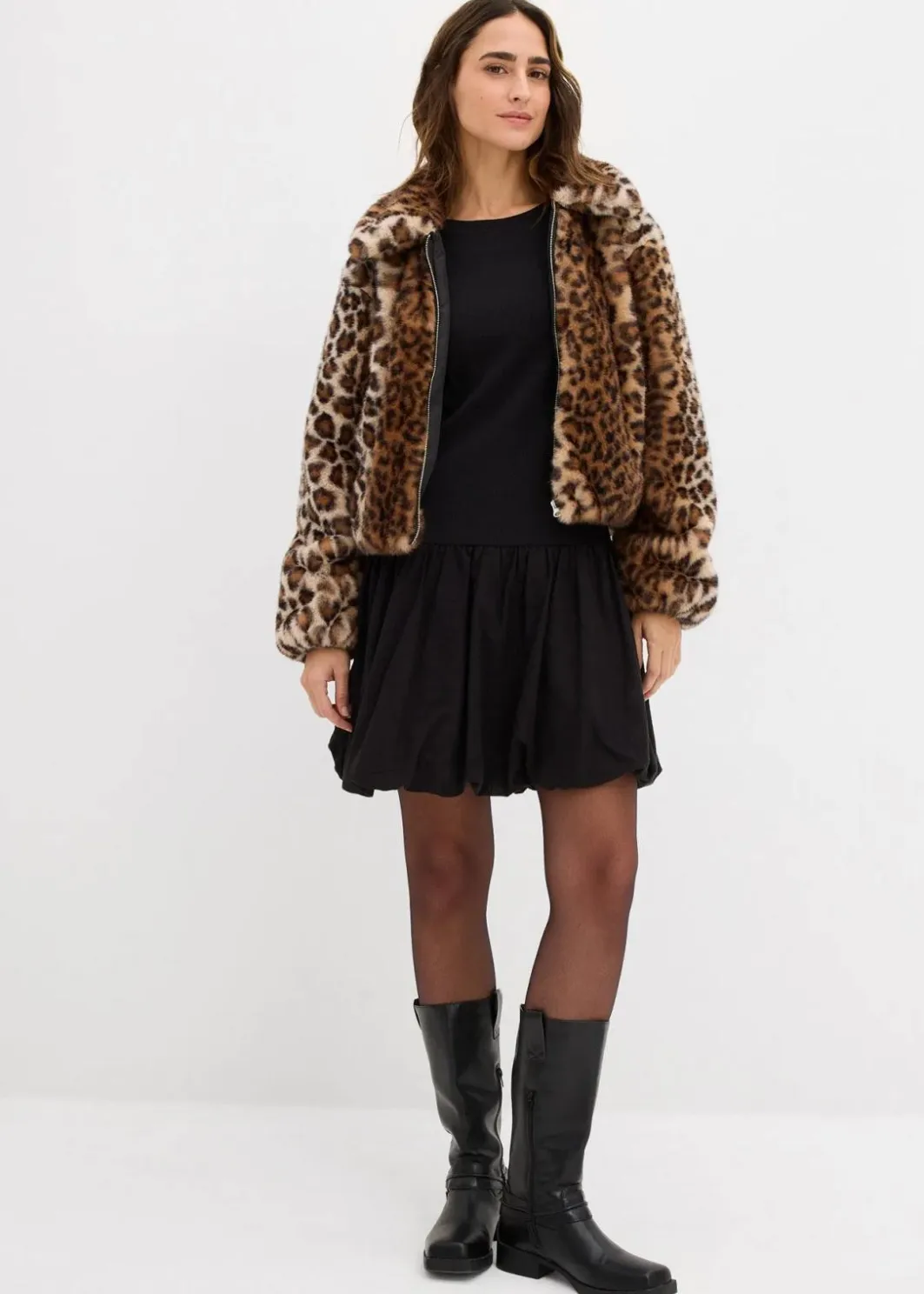 Clearance Shirtkleid mit Ballonrock Damen Kleider