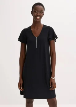 Damen bonprix Kleider|Shirtkleid mit Chiffonärmeln