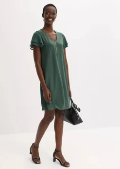 Damen bonprix Kleider|Shirtkleid mit Chiffonärmeln