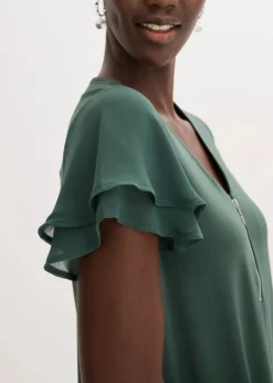 Damen bonprix Kleider|Shirtkleid mit Chiffonärmeln