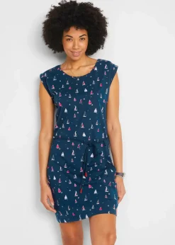 Clearance Shirtkleid mit Flügelärmeln und Druck Damen Kleider|Bekleidung·Pullover & Strickjacken