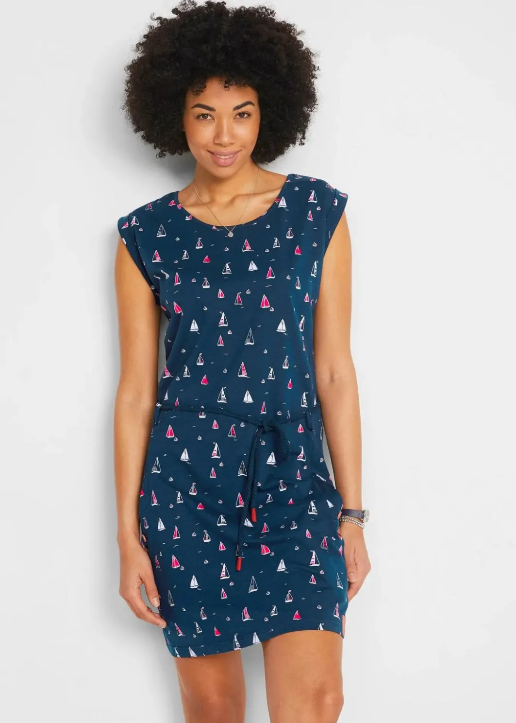 Clearance Shirtkleid mit Flügelärmeln und Druck Damen Kleider|Bekleidung·Pullover & Strickjacken