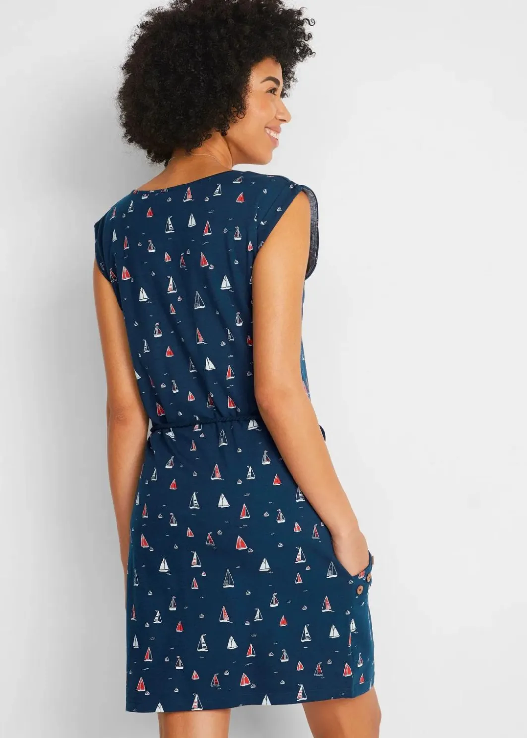 Clearance Shirtkleid mit Flügelärmeln und Druck Damen Kleider|Bekleidung·Pullover & Strickjacken