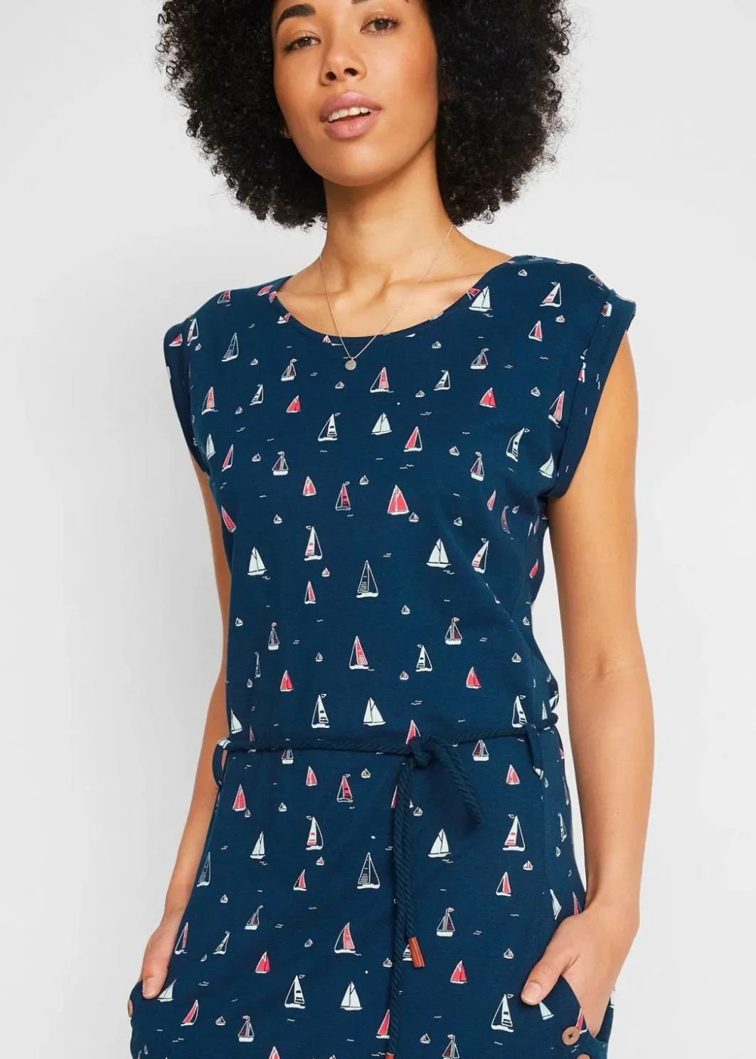 Clearance Shirtkleid mit Flügelärmeln und Druck Damen Kleider|Bekleidung·Pullover & Strickjacken