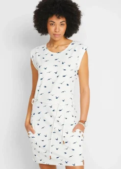 Damen bonprix Bekleidung·Pullover & Strickjacken|Kleider|Shirtkleid mit Flügelärmeln und Druck