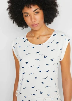 Damen bonprix Bekleidung·Pullover & Strickjacken|Kleider|Shirtkleid mit Flügelärmeln und Druck