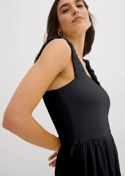 Damen bonprix Bekleidung·Pullover & Strickjacken|Kleider|Shirtkleid mit leicht ausgestelltem Saum aus Baumwoll-Viskose-Mix