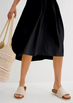 Damen bonprix Bekleidung·Pullover & Strickjacken|Kleider|Shirtkleid mit leicht ausgestelltem Saum aus Baumwoll-Viskose-Mix