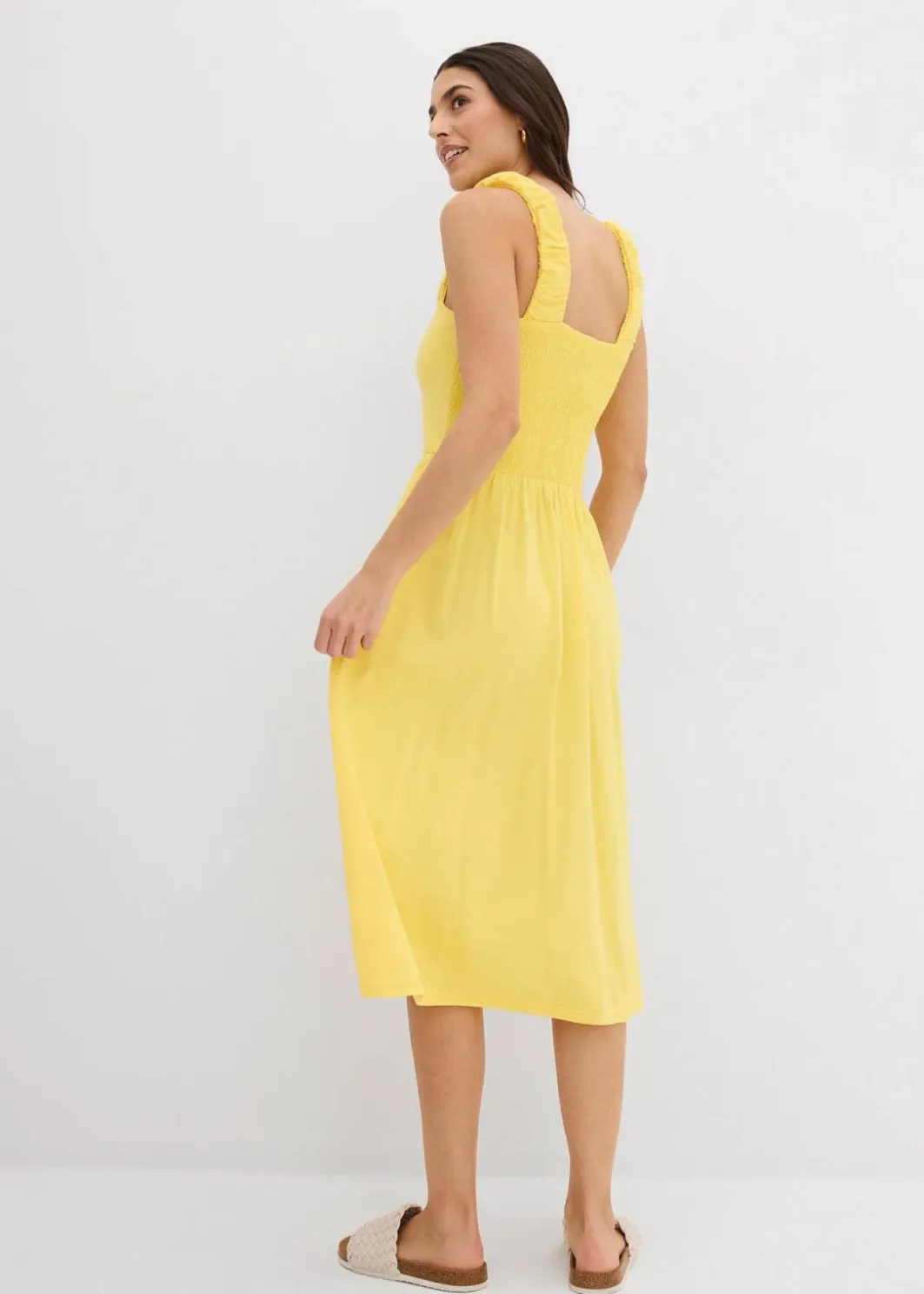 Damen bonprix Nachhaltigere Materialien|Kleider|Shirtkleid mit leicht ausgestelltem Saum aus Baumwoll-Viskose-Mix