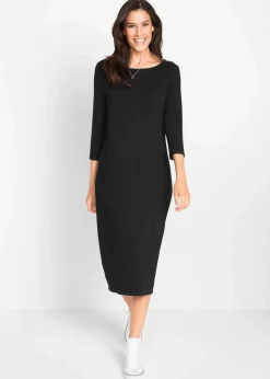 Damen bonprix Basics|Nachhaltigere Materialien|Shirt-Kleid mit 3/4-Ärmeln